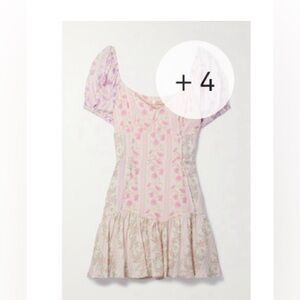 LoveShackFancy Pink and Cream Floral Dress